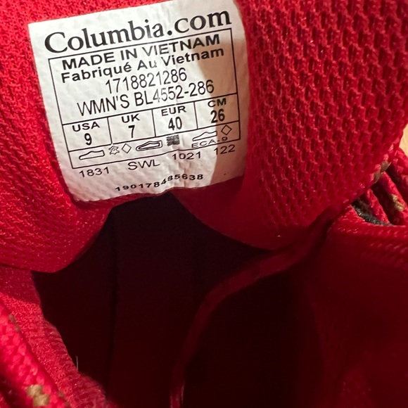 Columbia Brown and Red Women's Hiking Boots - Picture 7 of 7